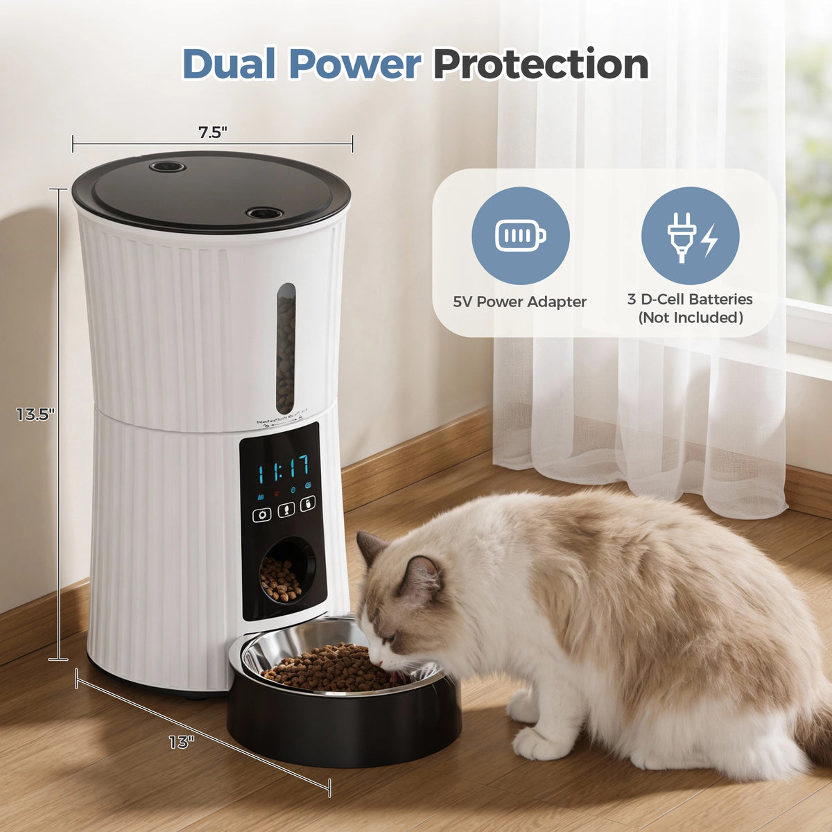 Automatic WiFi Smart Cat Feeder Programmable Pet Food Dispenser