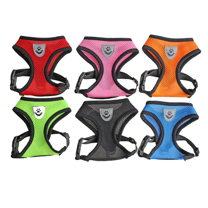 Adjustable Reflective Pet Harness With Leash For Dogs And Cats