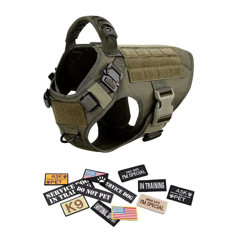 Petravel Tactical Large Dog Harness Vest Quick Release Padded Design