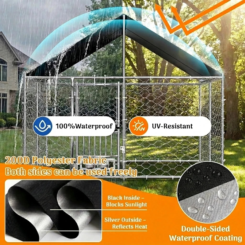 Heavy Duty Outdoor Dog Kennel With Waterproof UV Resistant Roof