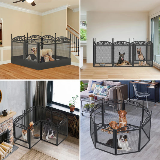 BINGOPAW Heavy Duty Metal Dog Playpen For Indoor Outdoor Training