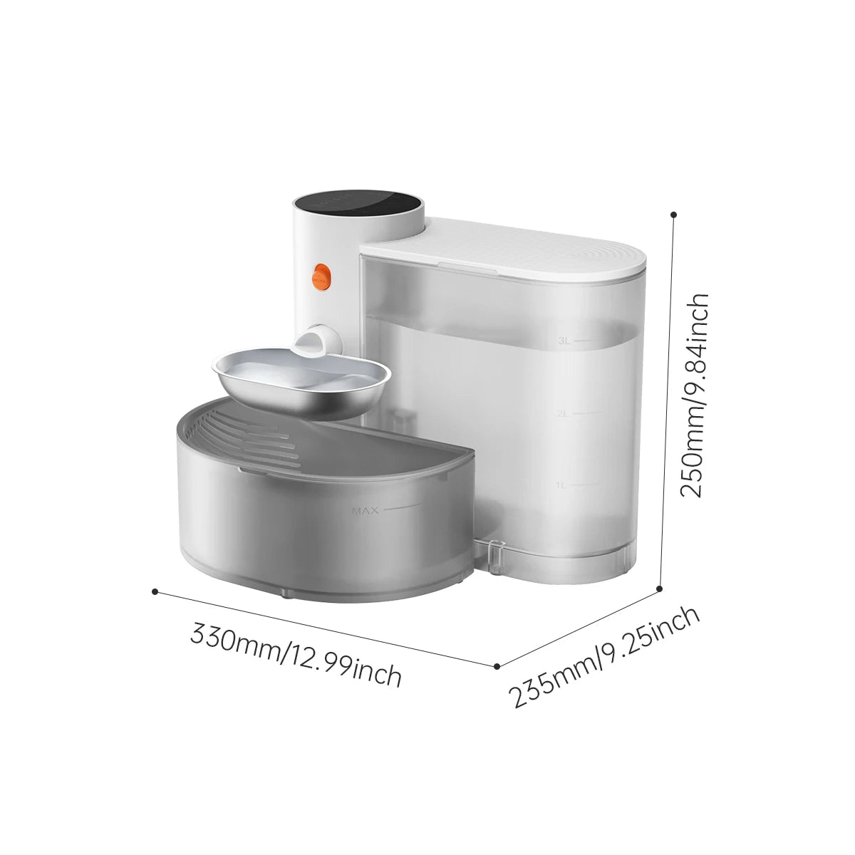 Petgravity Smart Cat Water Dispenser - Stainless Steel Water Bowl, Self-Refill Cat Water Fountain Automatic Water Dispenser for Cats & Small Dogs, 3.5L/118.4oz