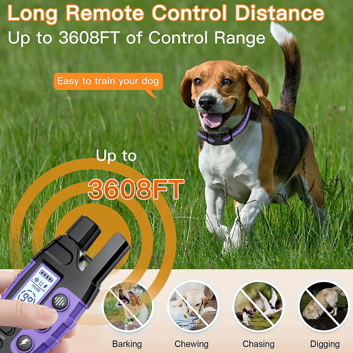 WXRPET Waterproof Electric Dog Training Collar With Remote Control