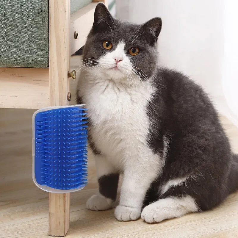 Cat Scratcher And Grooming Comb With Catnip For Pets