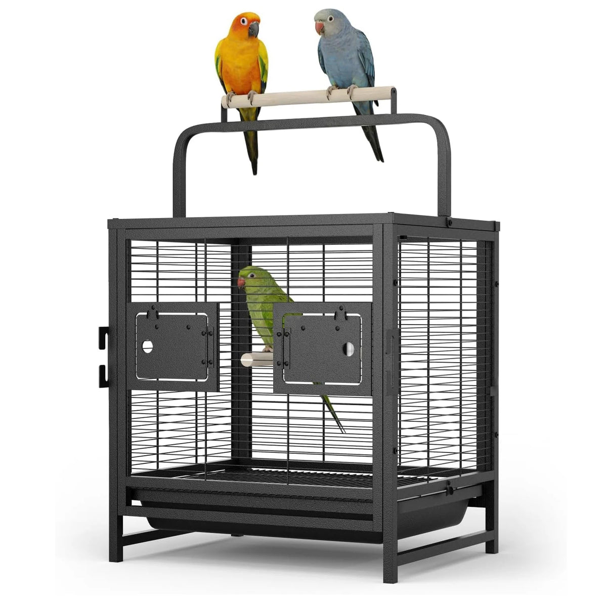 HiMISS Portable Bird Cage With Removable Tray For Small Birds
