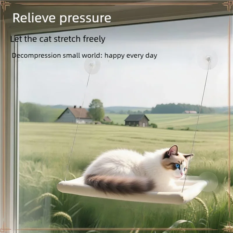 Comfortable Cat Hammock Bed For Sunny Window Rest And Climbing