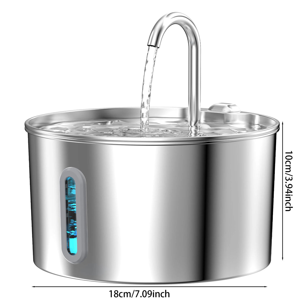 Weomg Automatic Stainless Steel Cat Water Fountain Ultra Quiet Dispenser
