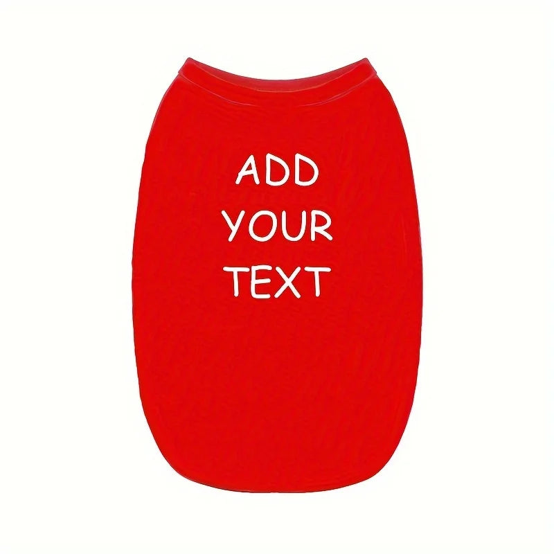 Custom Personalized Text Pet Tank Top Sleeveless Vest Lightweight Dog Cat T-Shirt Clothes For Small Medium Pets Supply