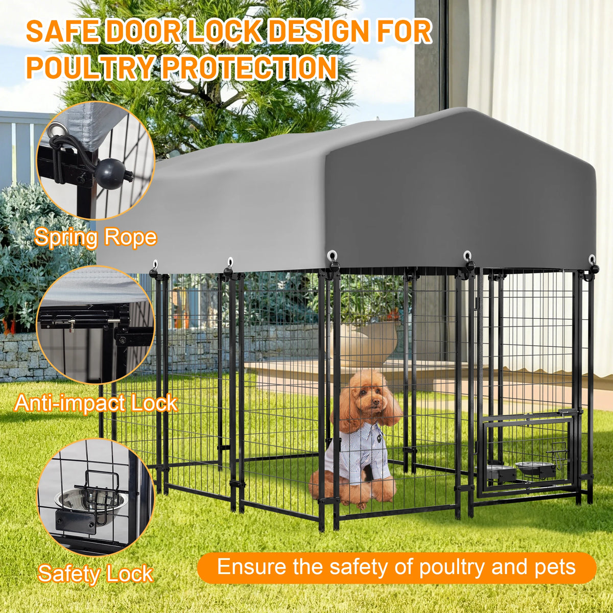 Heavy Duty Welded Wire Dog Kennel With Double Lock System