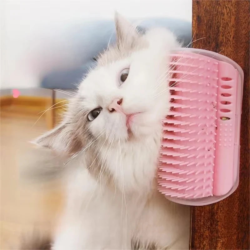 Cat Scratcher And Grooming Comb With Catnip For Pets