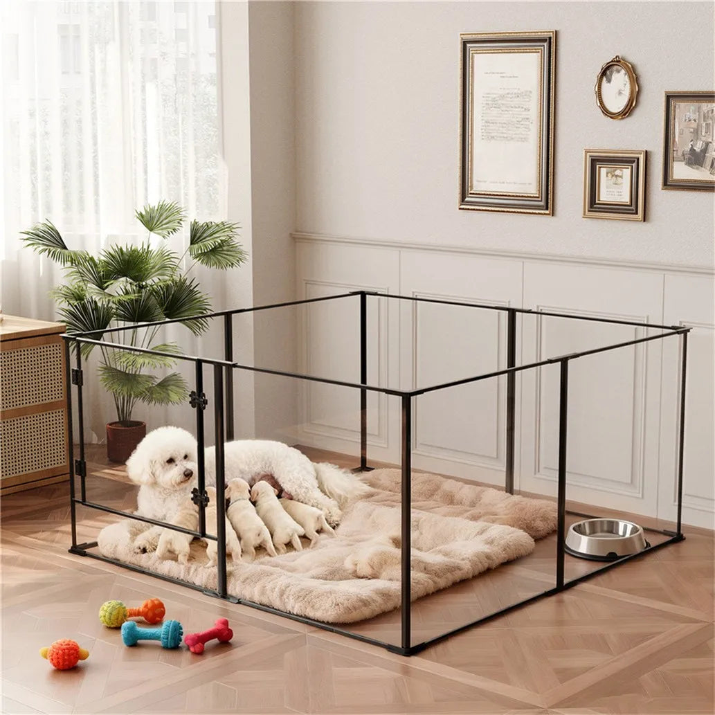 BORWART Acrylic Pet Playpen Enclosure For Dogs Cats And Rabbits