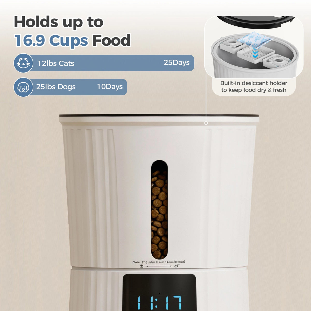 Automatic WiFi Smart Cat Feeder Programmable Pet Food Dispenser