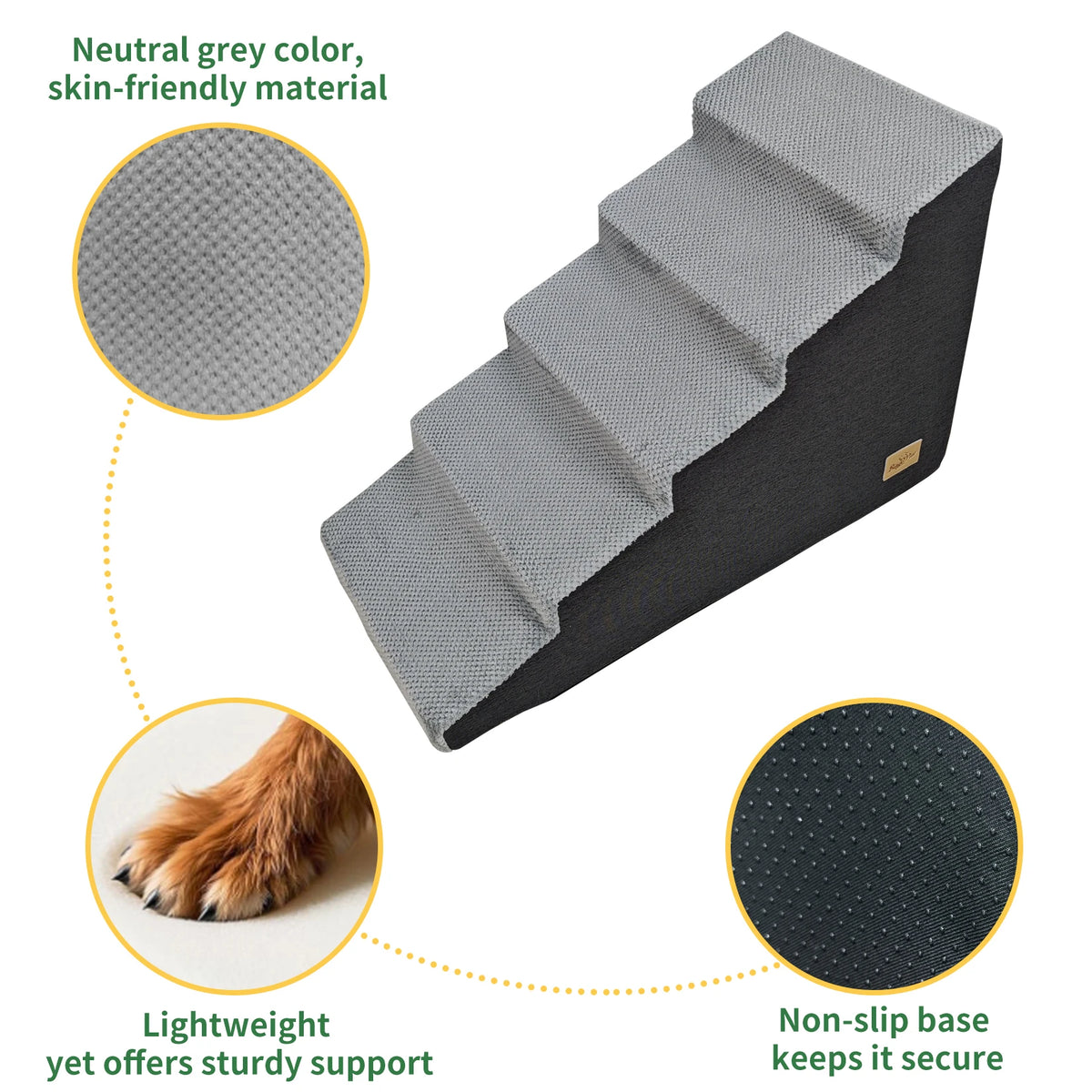 Premium High Density Foam Dog Step Ramp With Washable Cover