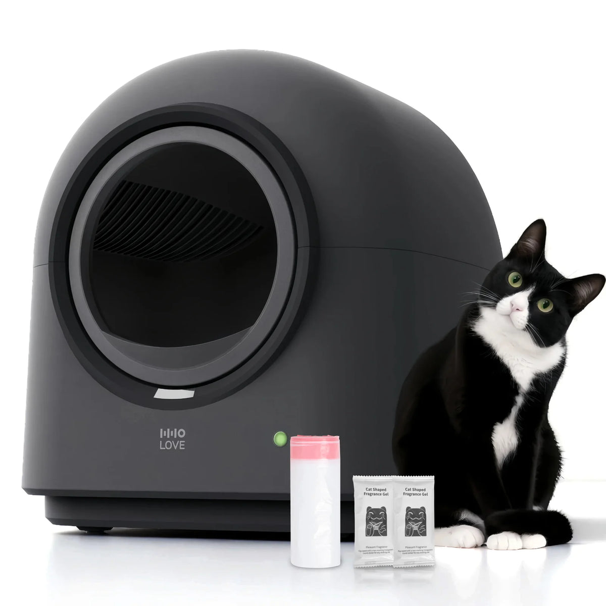 Automatic Self Cleaning Cat Litter Box, Smart Robot Cat Litter Box with APP Control, Automatic Cleaning, Odor Control, Safety Sensors Anti-Pinch, Hands-Free for Multiple Cats
