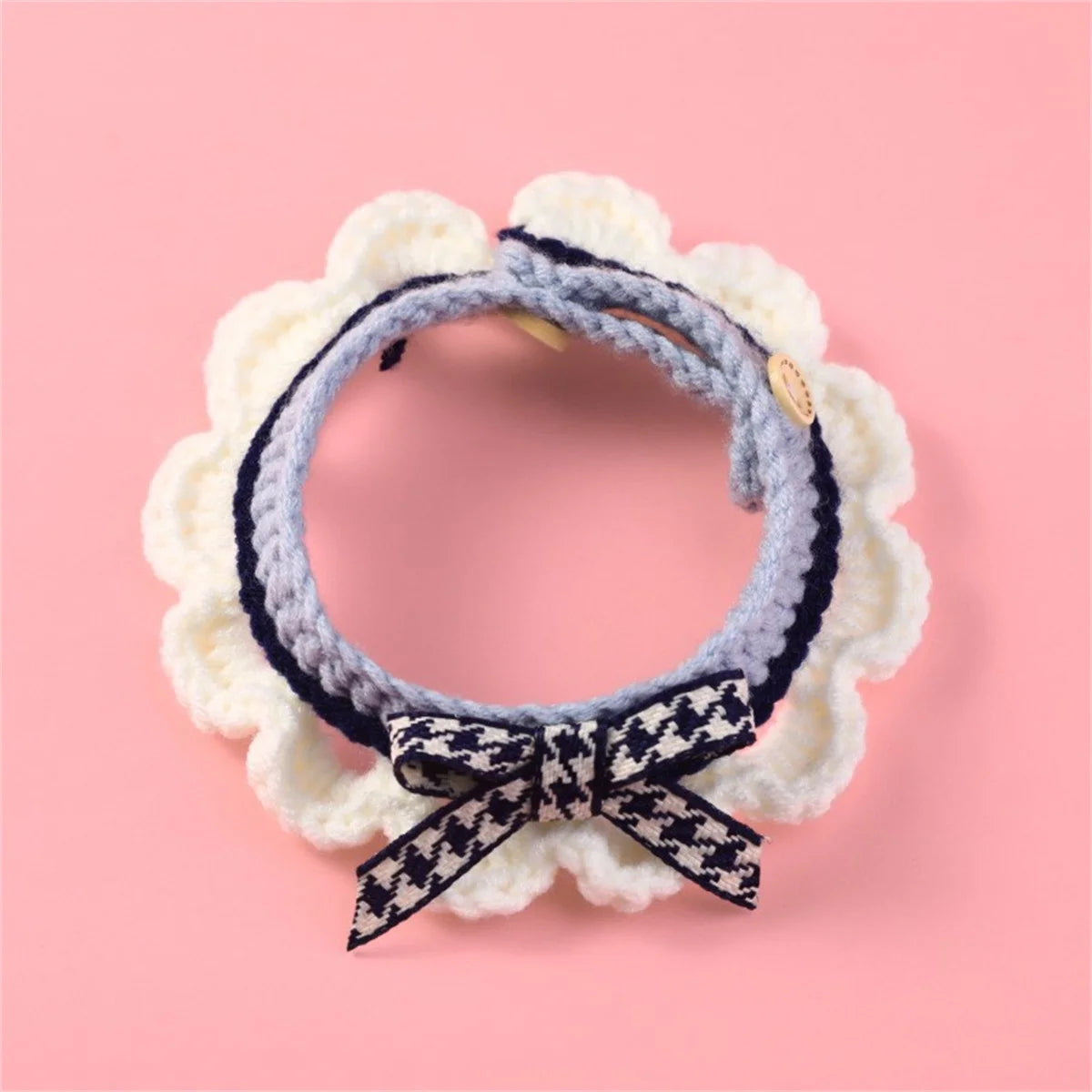 Soft Bow Knot Adjustable Knitted Collar For Cats And Dogs