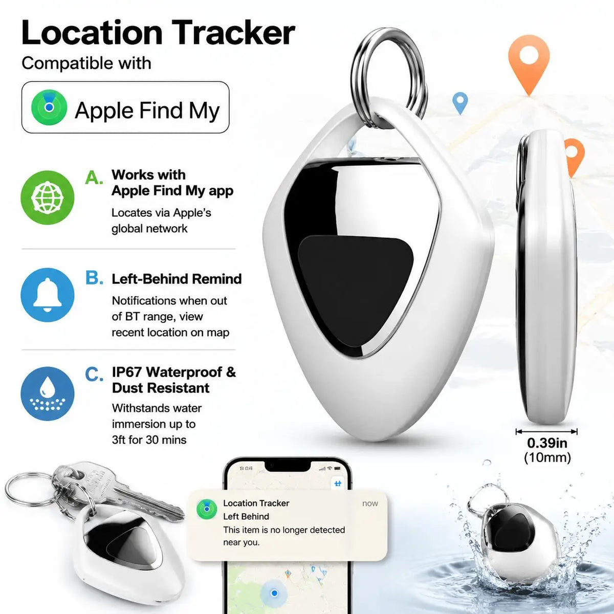 Waterproof Bluetooth GPS Tracker For Pets Cars With App Control