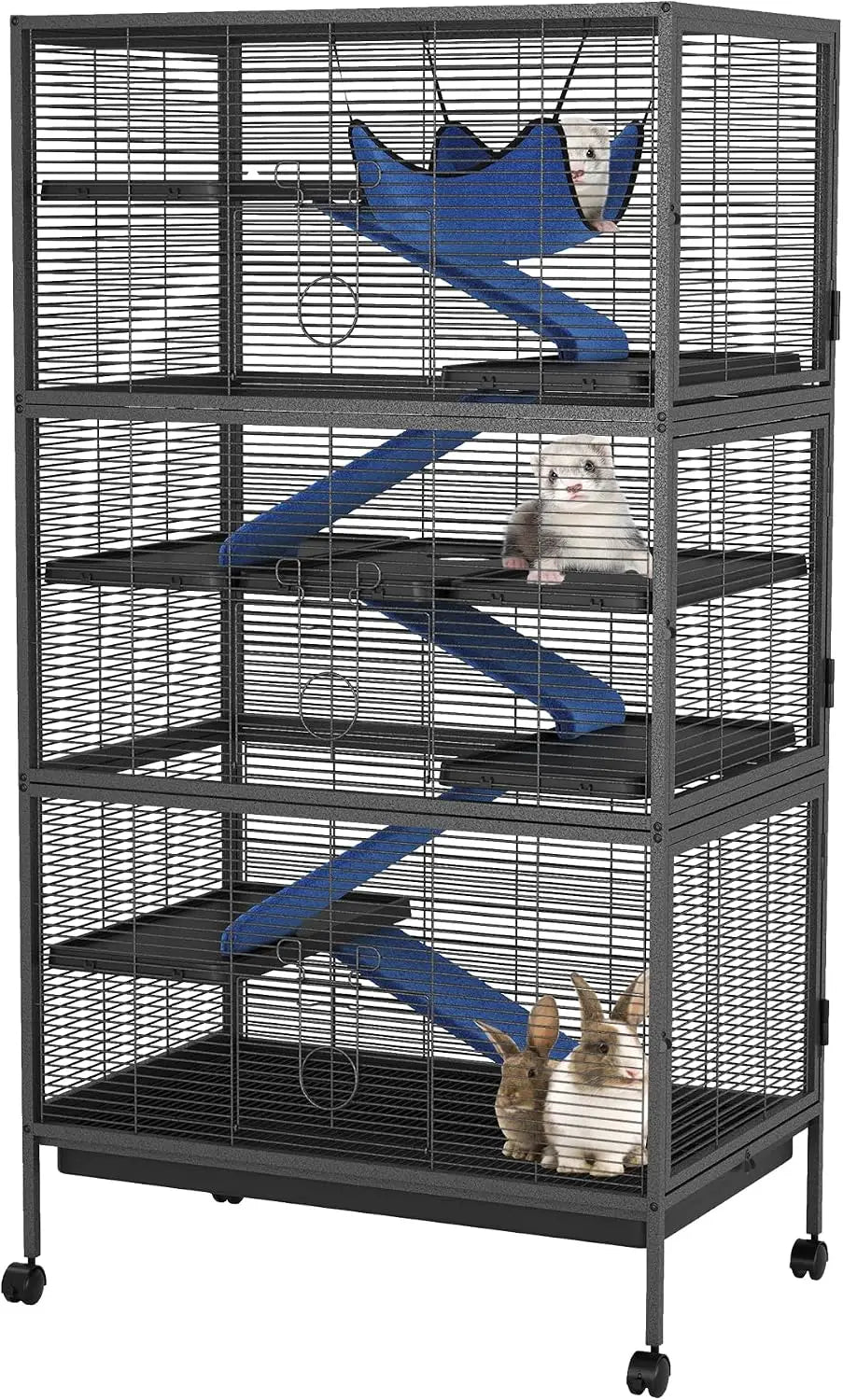 TWISTER.CK Multi Level Metal Small Animal Cage With Hammock