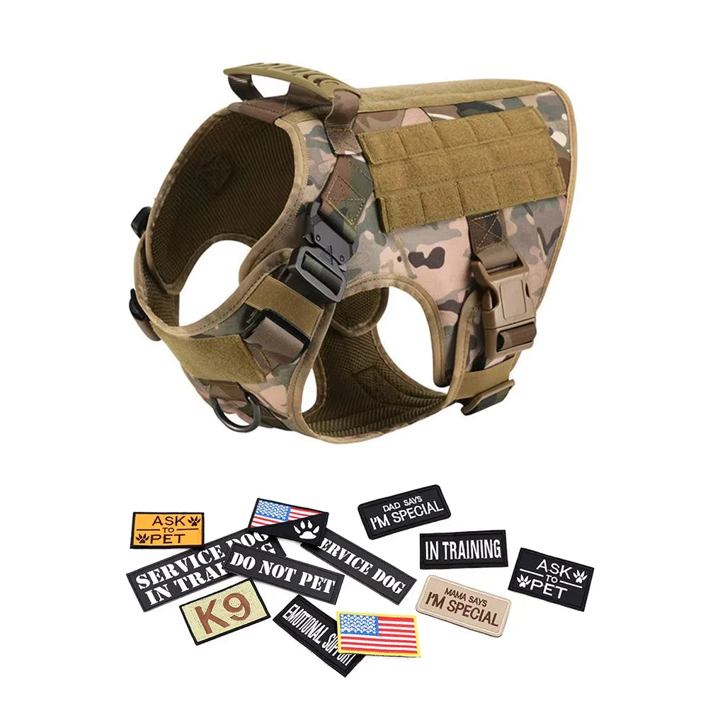 Petravel Tactical Large Dog Harness Vest Quick Release Padded Design