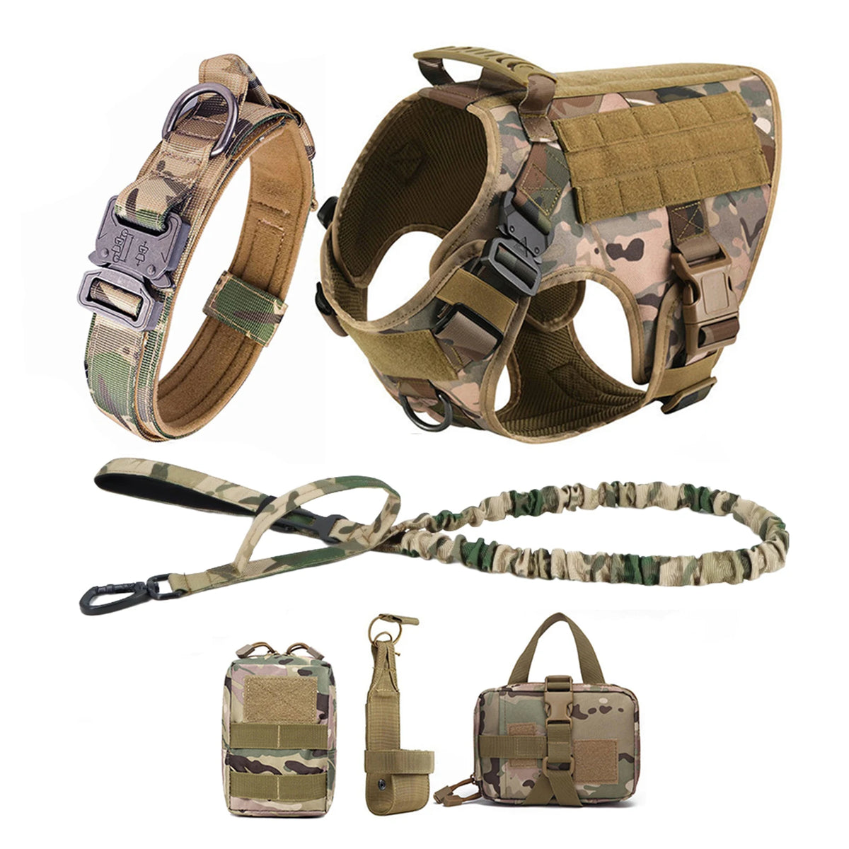 Tactical Nylon Dog Harness Padded Quick Release Buckle For Training