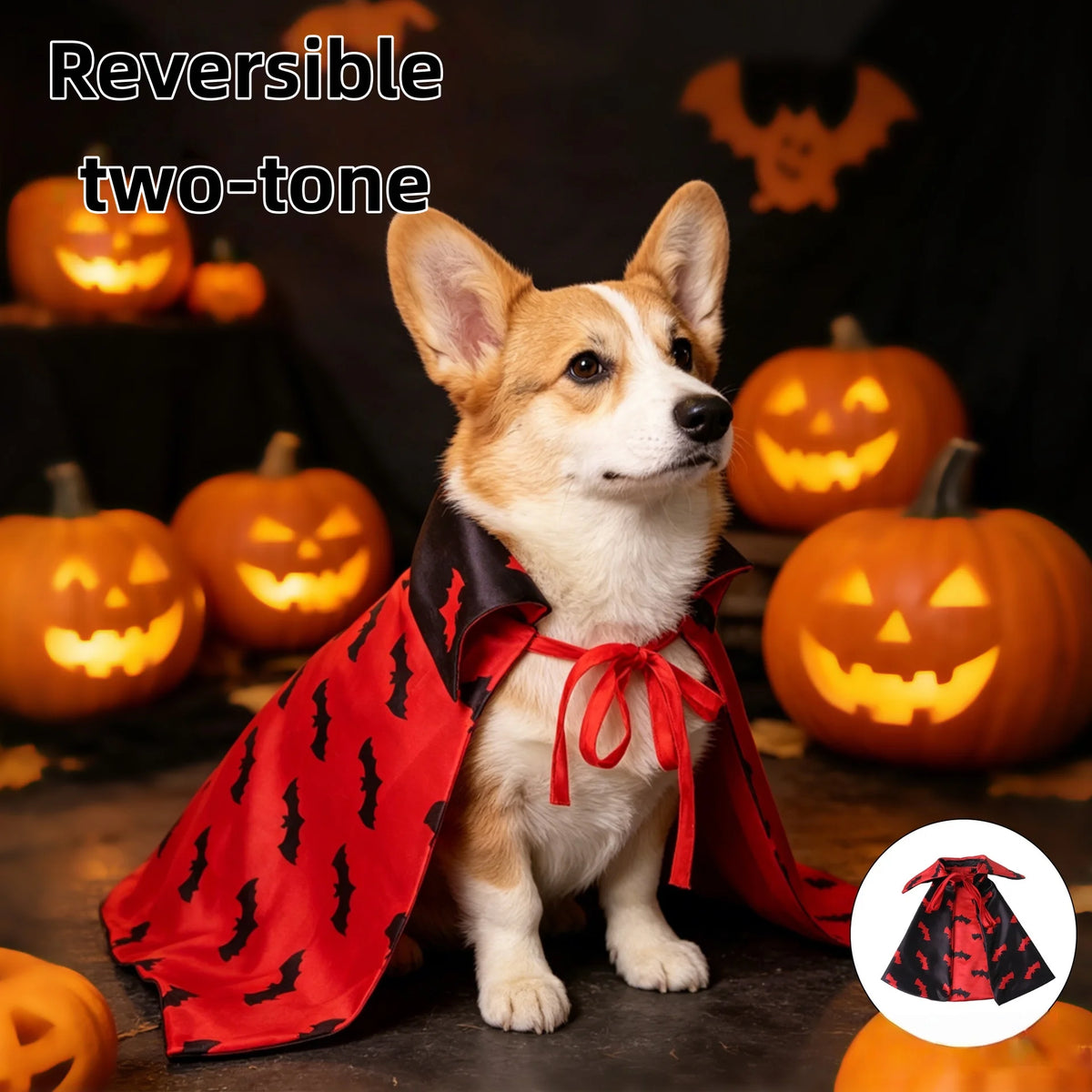 New Halloween Reversible Bat Pet Vampire Cape Costume Party Outfit For Cats Small Dogs for pet Gifts