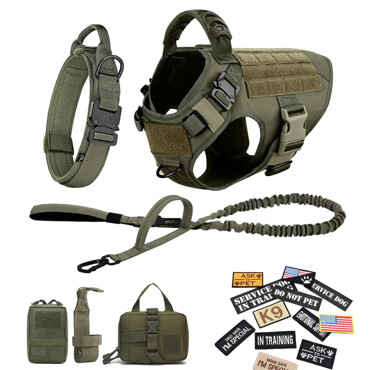 Petravel Tactical Large Dog Harness Vest Quick Release Padded Design