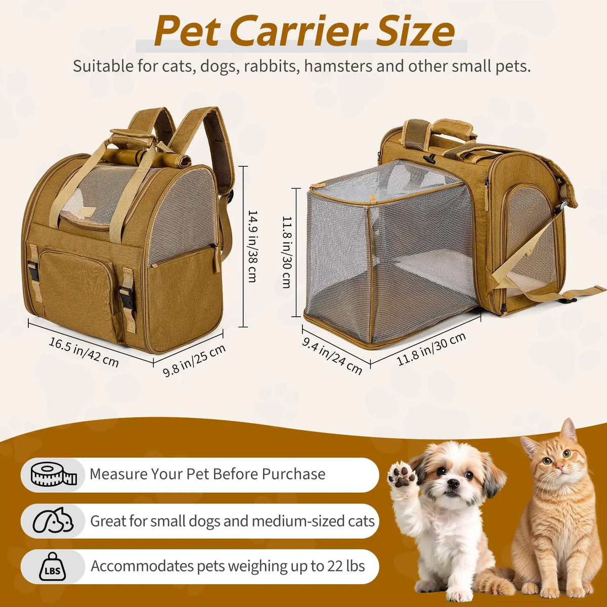 Expandable Mesh Cat Carrier Backpack With Breathable Travel Design