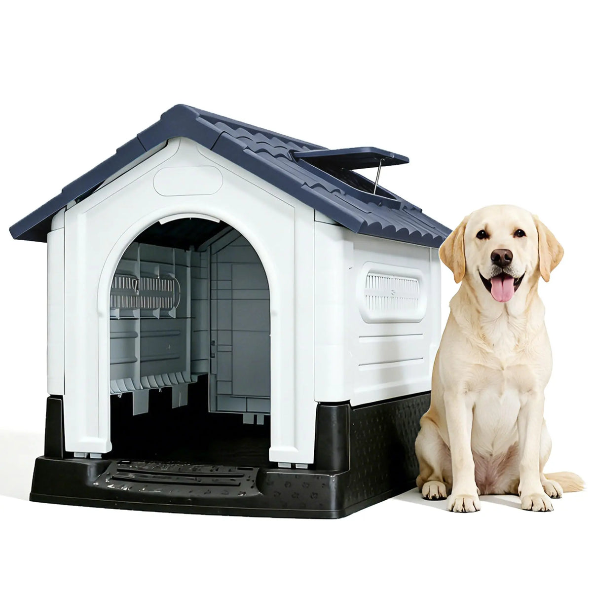 TWISTER CK Waterproof Two Door Dog House With Fold Out Porch