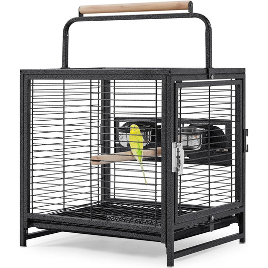 HiMISS Portable Bird Cage With Removable Tray For Small Birds