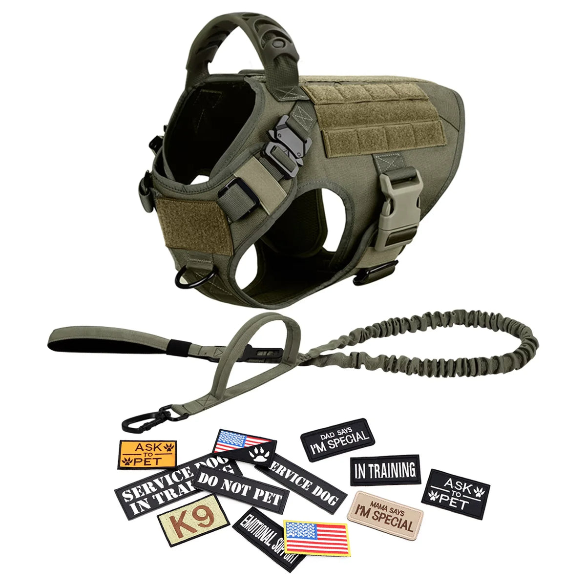 Petravel Tactical Large Dog Harness Vest Quick Release Padded Design