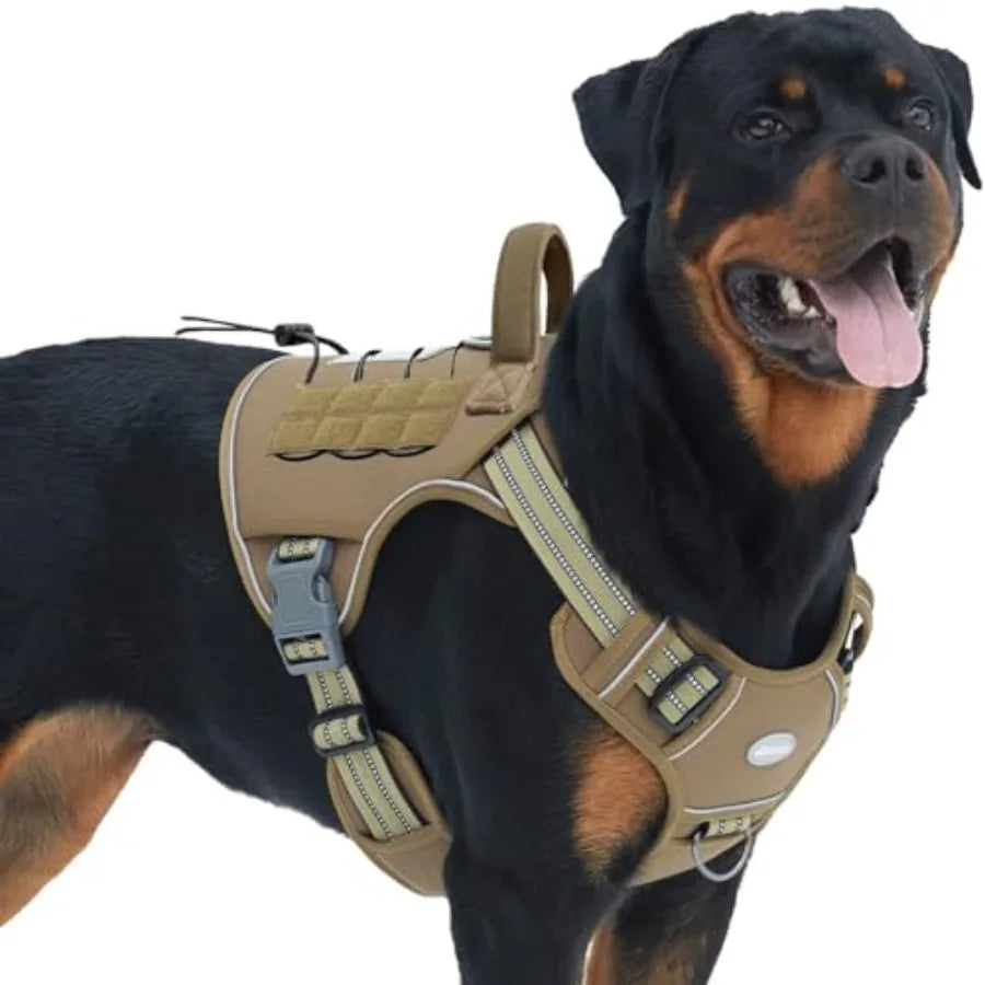 Tactical Dog Harness for Large Dogs No Pull Adjustable Pet Harness Reflective K9 Working Training Easy Control Pet Vest Militar
