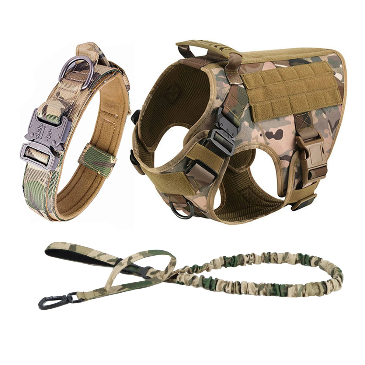 Tactical Nylon Dog Harness Padded Quick Release Buckle For Training