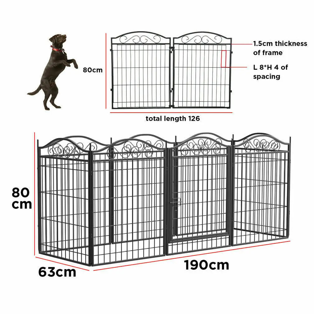 Bingopaw Heavy Duty Foldable Metal Dog Playpen With Gate