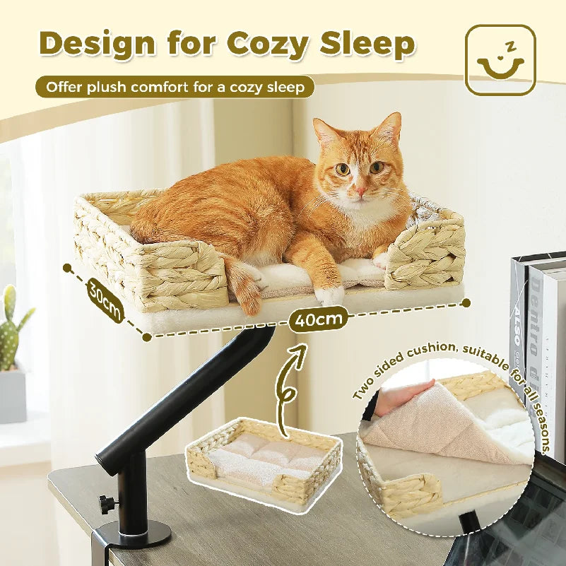 Breathable 360 Rotatable Cat Desk Bed Stand For Indoor Cats