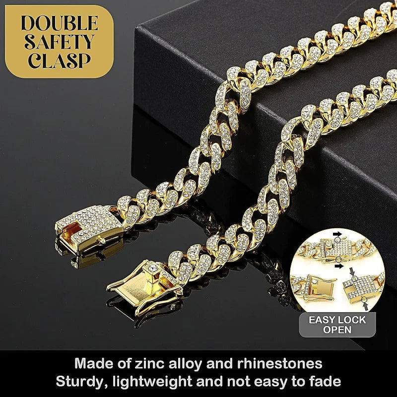 Adjustable Luxury Stainless Steel Dog Chain Collar For Pets