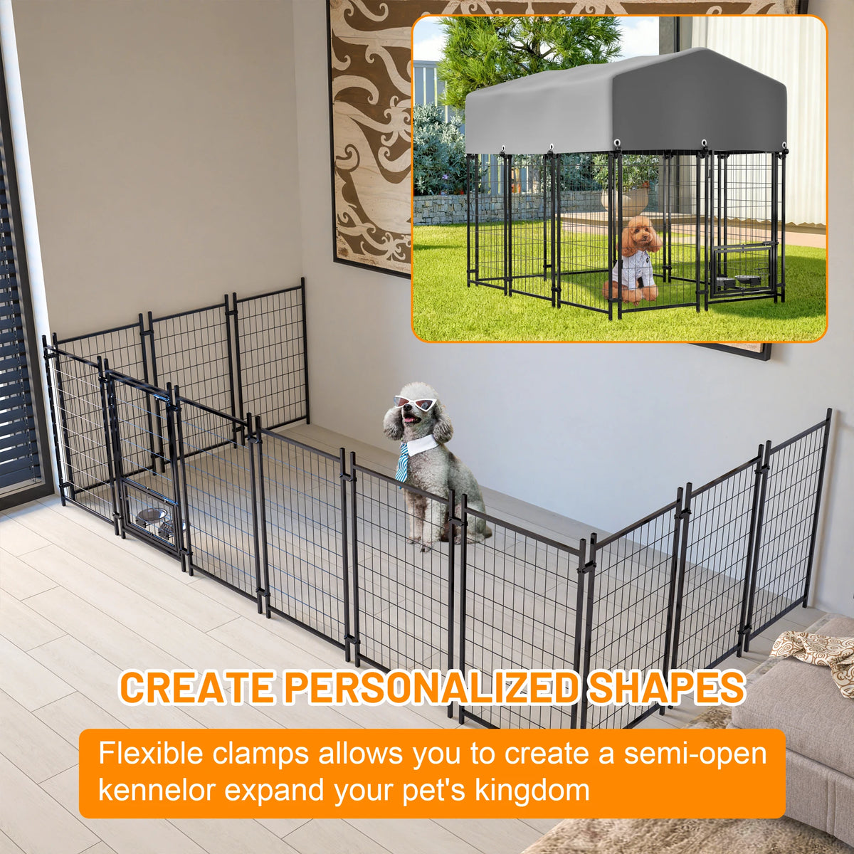 Heavy Duty Welded Wire Dog Kennel With Double Lock System