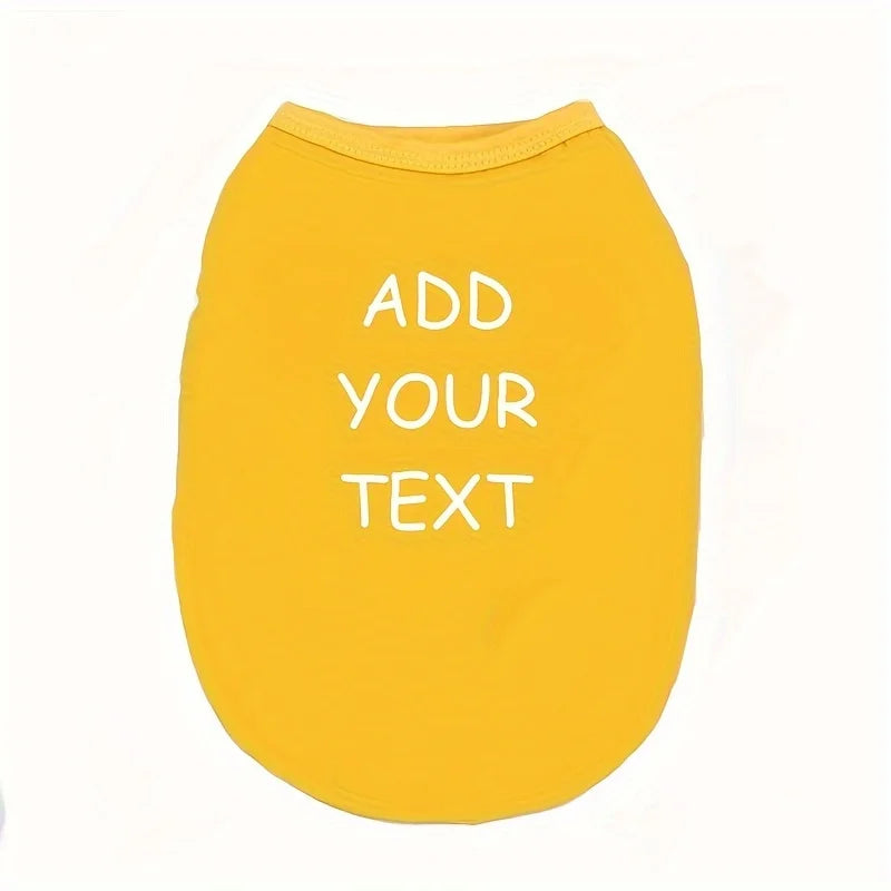 Custom Personalized Text Pet Tank Top Sleeveless Vest Lightweight Dog Cat T-Shirt Clothes For Small Medium Pets Supply