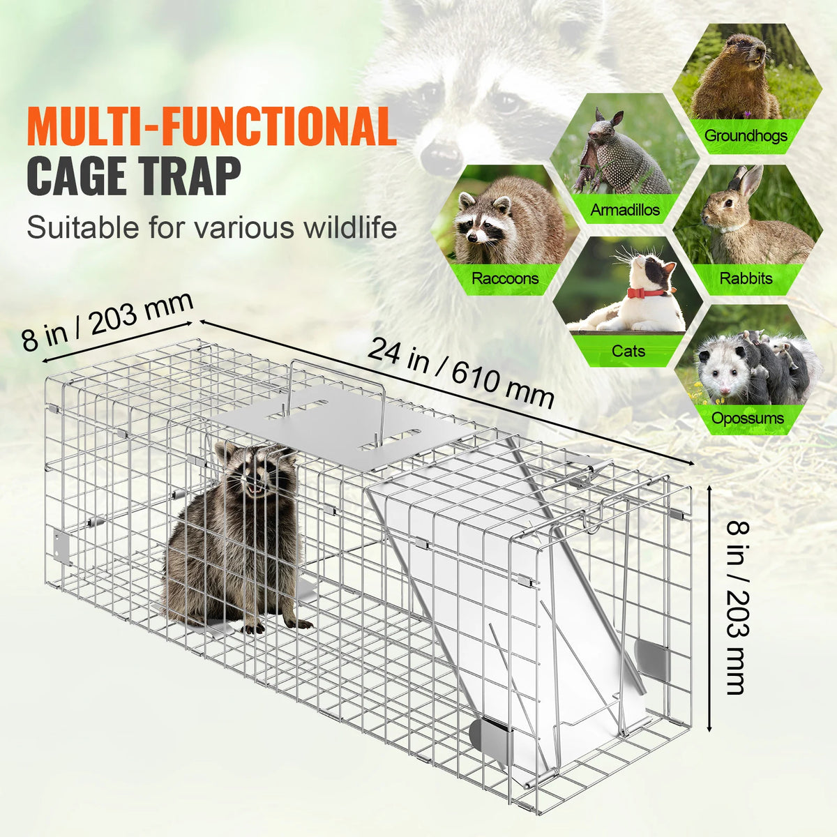 SucceBuy Humane Live Trap Cage For Cats Rodents And Wildlife