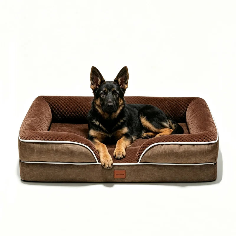 Orthopedic Dog Bed with Memory Foam & Egg-Crate Foam, Washable Waterproof Cover, Non-Slip Pet Couch for Small Medium Dogs, 4 Sizes