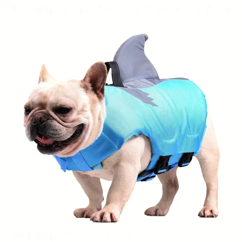 Reflective Shark‑Shape Dog Life Jacket Adjustable Pet Safety Vest With Convenient Handle Waterproof Floating Vest For Swimming Boating Water Rescue For Small Medium Large Dogs