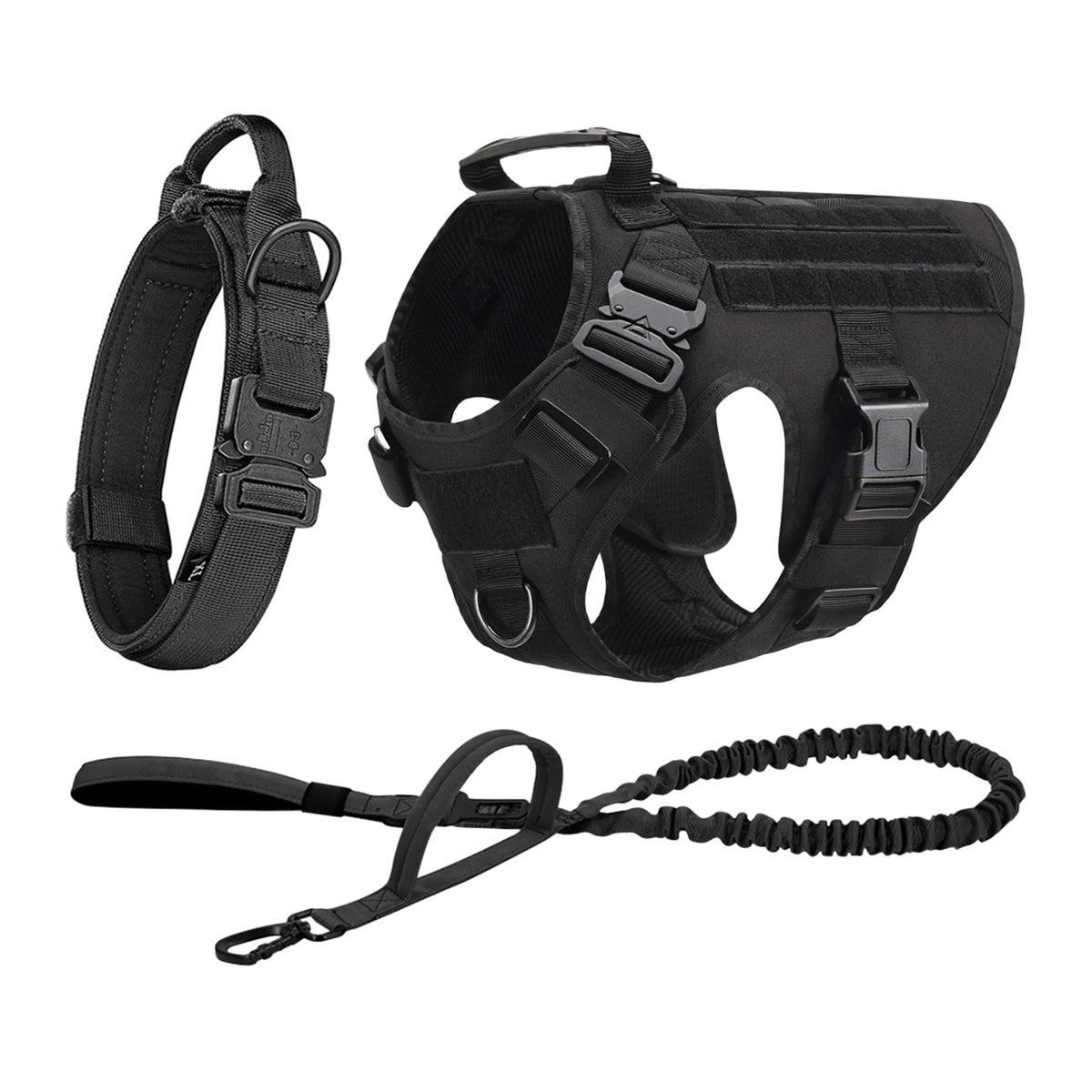 Tactical Nylon Dog Harness Padded Quick Release Buckle For Training