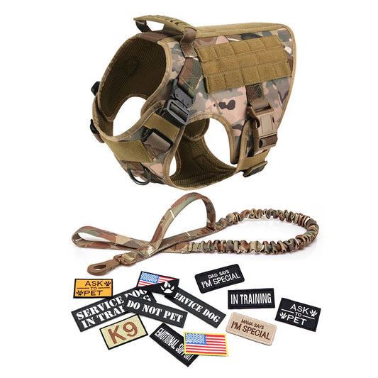 Petravel Tactical Large Dog Harness Vest Quick Release Padded Design