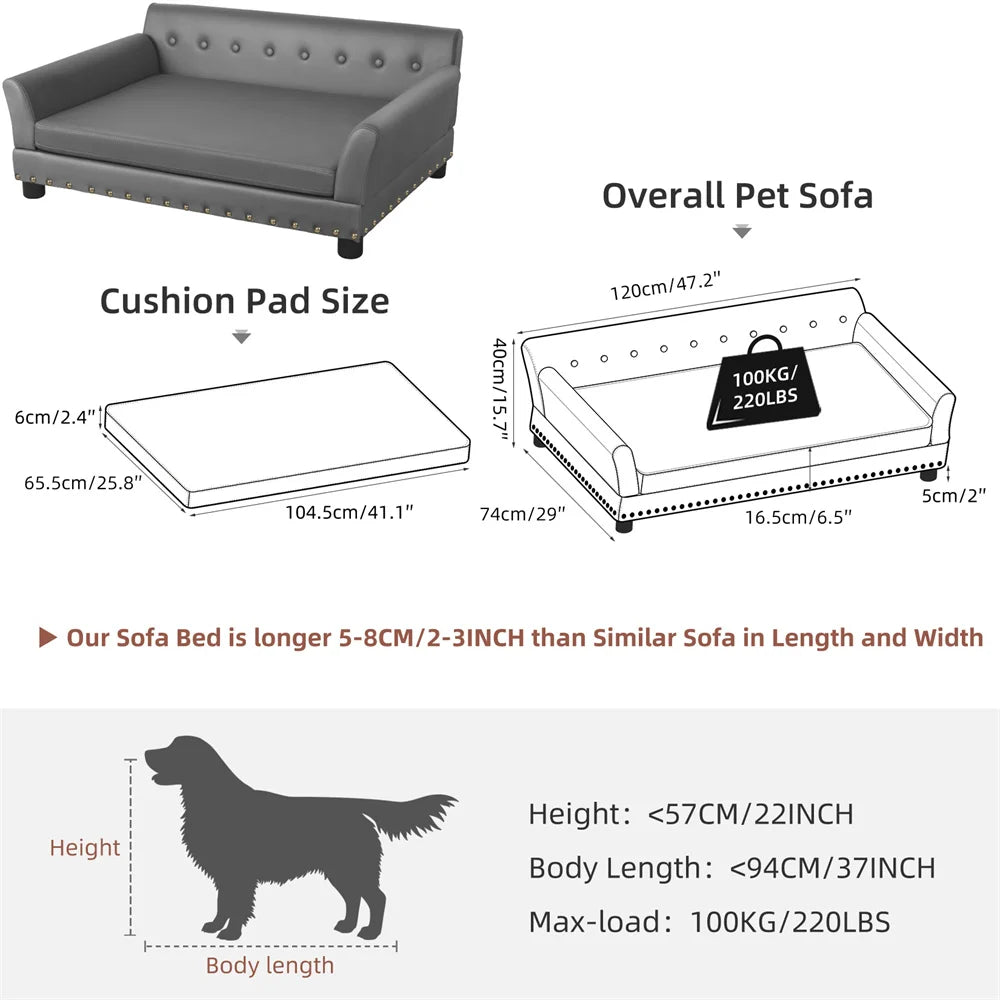 BORWART Raised Dog Sofa Bed With Removable Cover For Pets