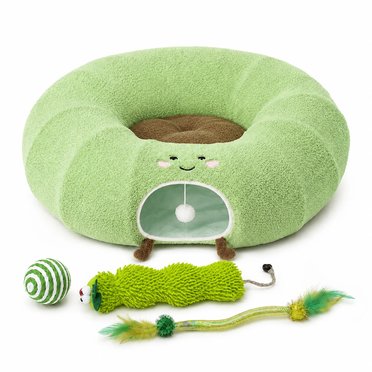 Convertible Cat Tunnel Bed With Plush Removable Cushion