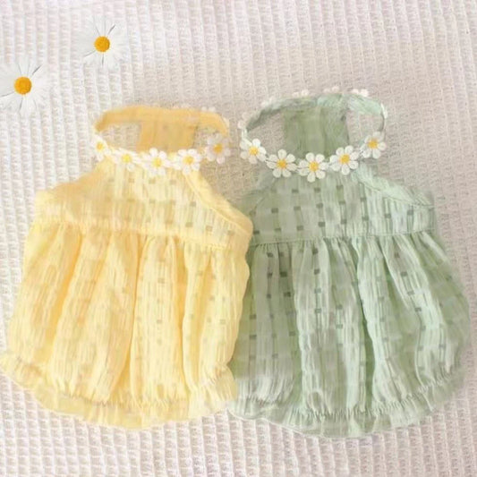 Breathable Floral Pet Skirt Dress For Dogs And Cats
