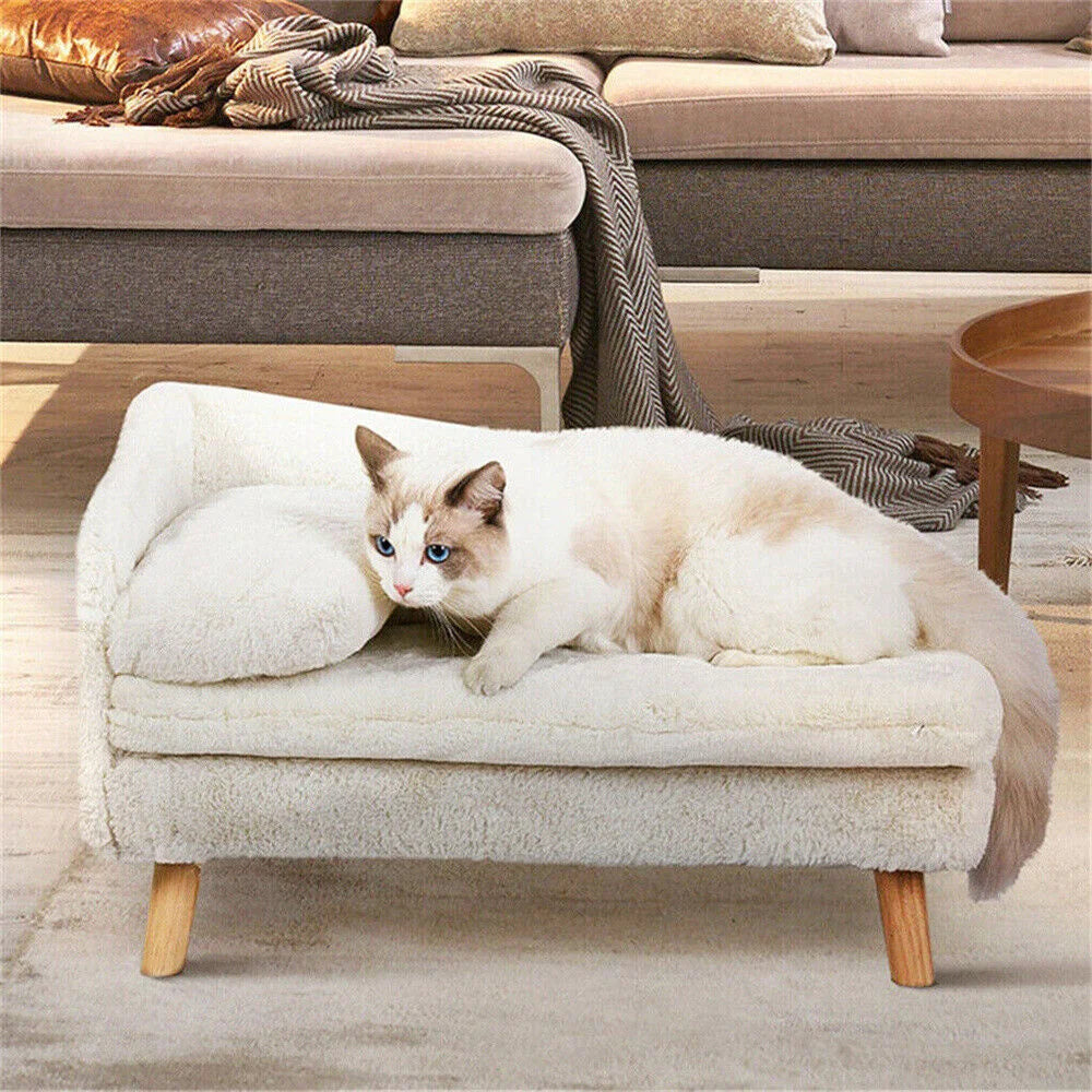 BORWART Elevated Dog Sofa Bed With Plush Waterproof Cushion