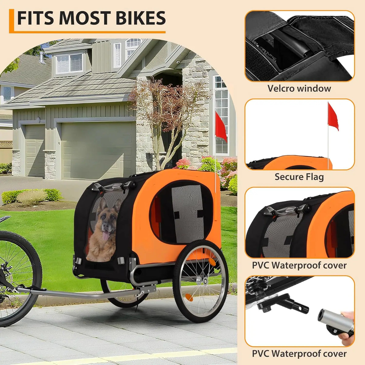 Twister Ck Foldable Dog Bike Trailer For Comfortable Pet Rides