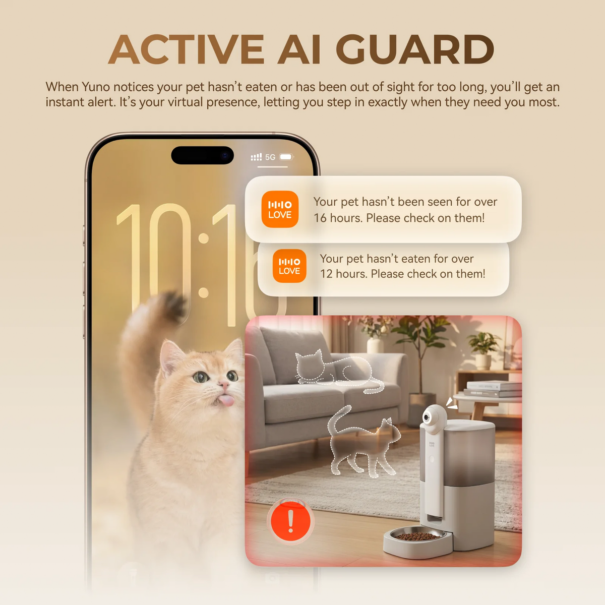 Automatic Pet Feeder for Cats & Dogs 5L, Smart Cat Dog Food Dispenser with 1080P Camera & Night Vision, AI Feeding Schedule, 2.4G/5G WiFi App Control, Timed Feeding, Fresh Food Storage