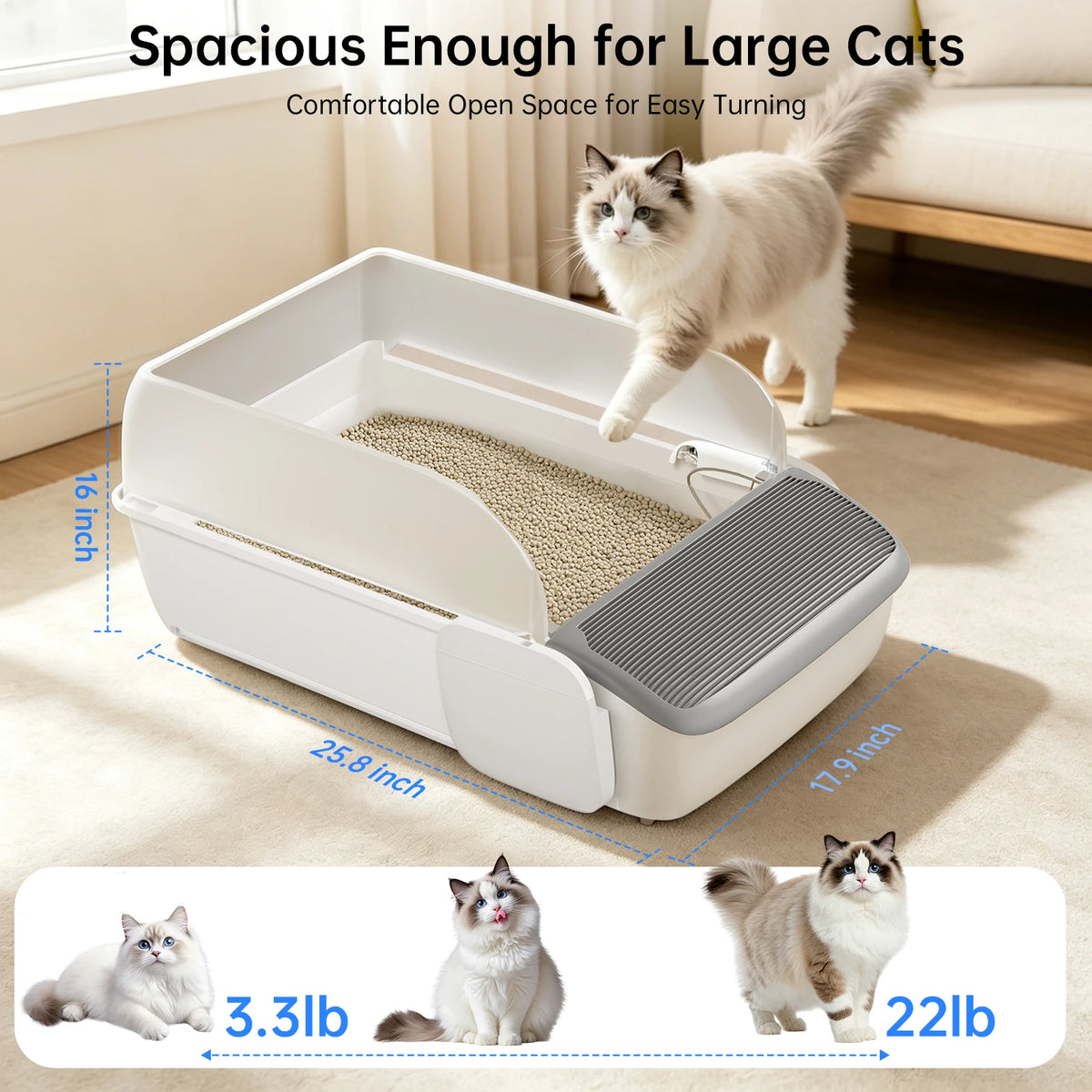 APP Automatic Cat Litter Box Self-cleaning Open Top Smart Cat Litter Box Cat Toilet for Cat Products Cat Litter Tray